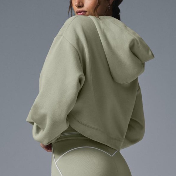 Alo Bae Hoodie in Limestone Green - Picture 2 of 6